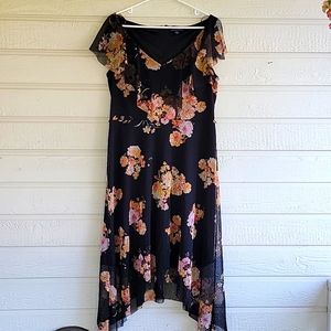 Floral black dress size 16